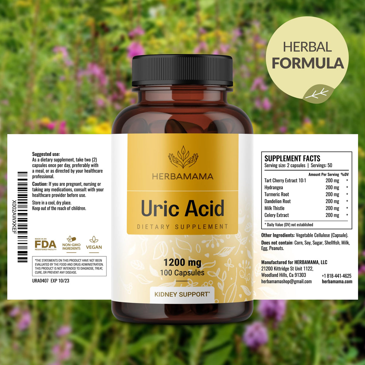 Emballage des capsules HERBAMAMA sur une table