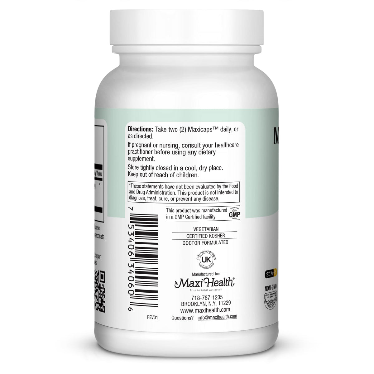 Emballage des capsules Maxi Health Turmeric BCM-95 Curcumin