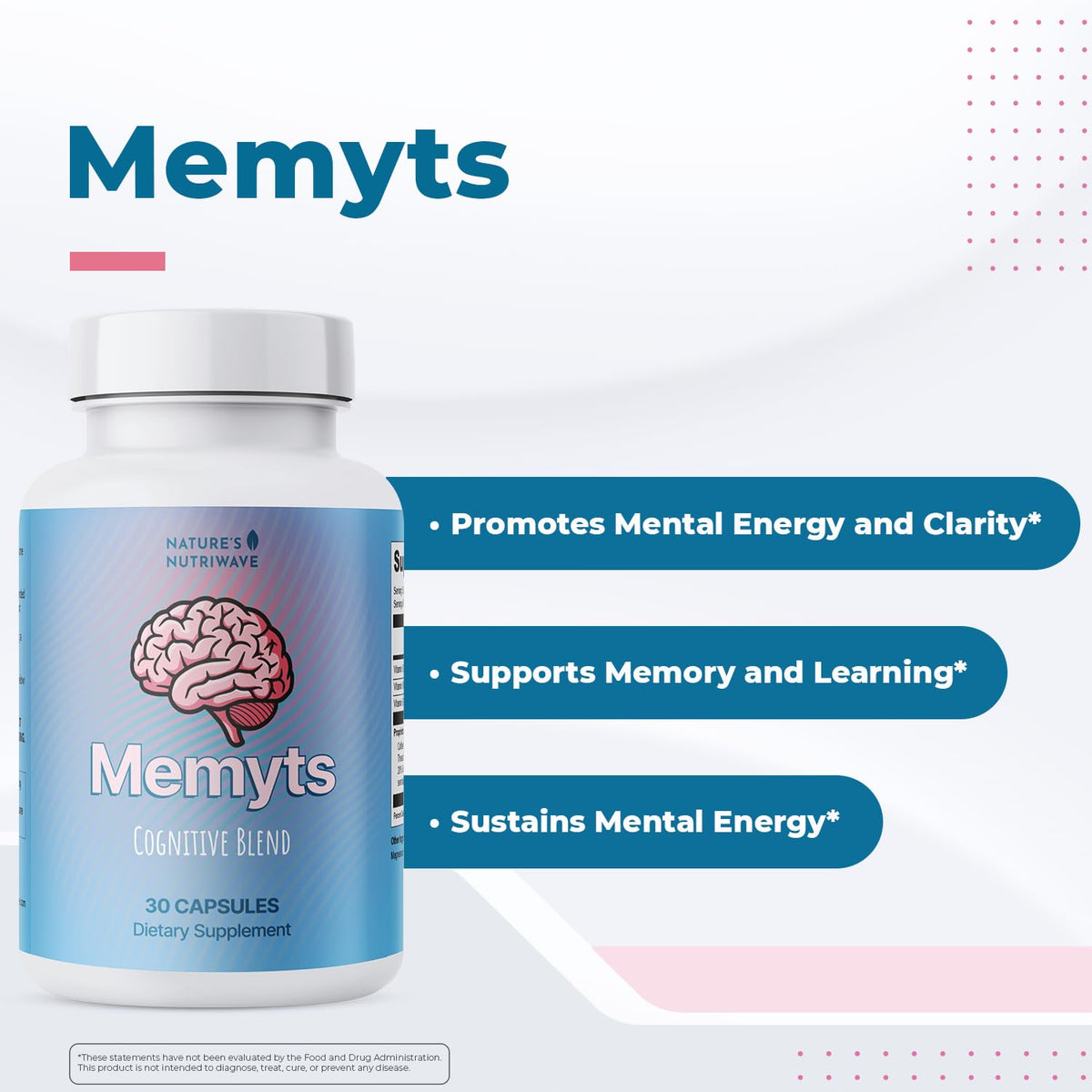 Emballage des capsules Memyts, dimensions 9,4 x 4,9 x 4,8 cm