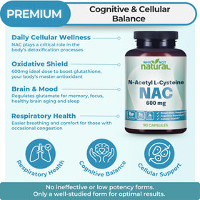 Emballage des capsules NAC 600 mg, vue de côté