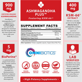 Emballage des capsules OmniBiotics Ashwagandha 1300mg