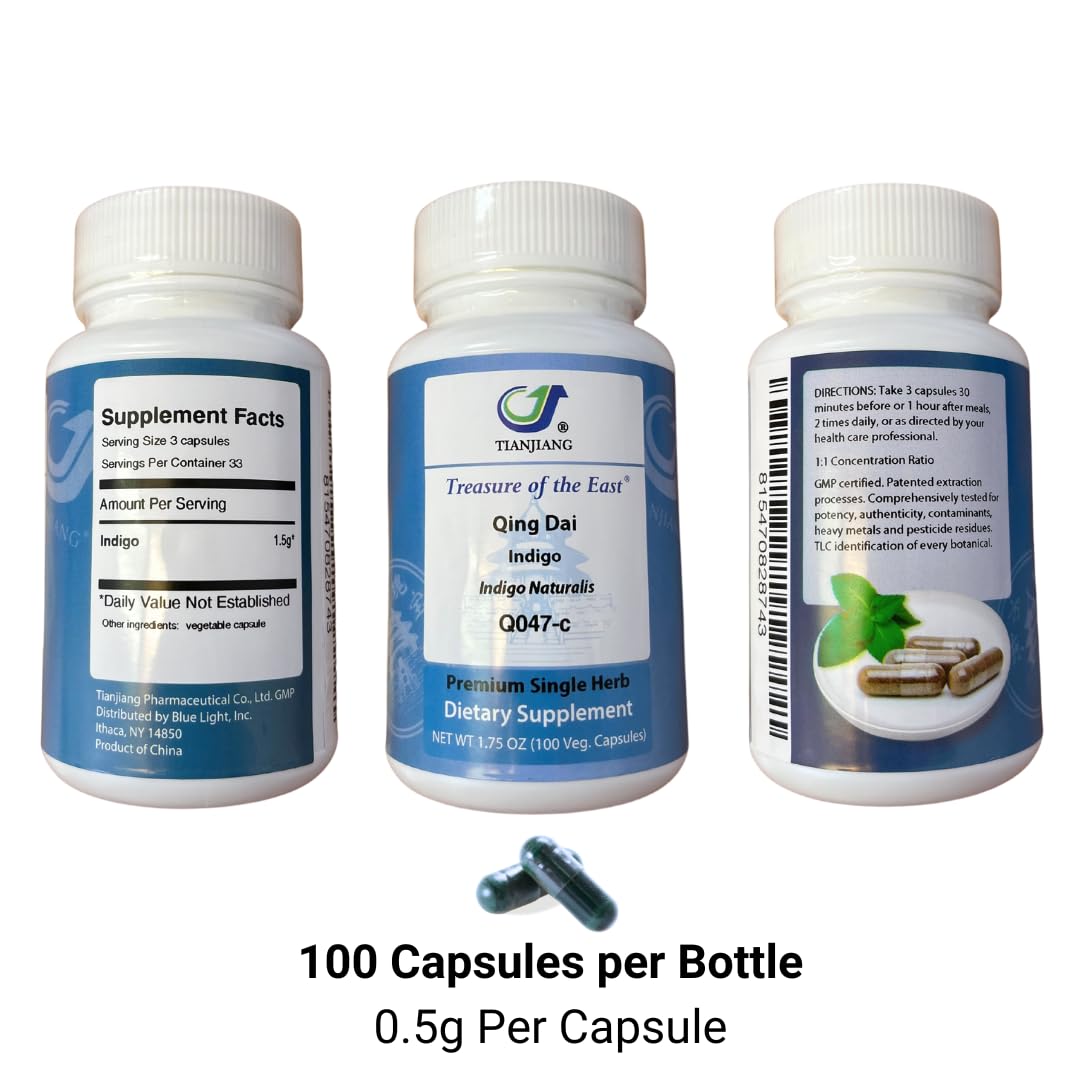 Emballage des Capsules Qing Dai Treasure of the East sur fond blanc