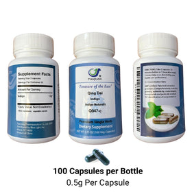 Emballage des Capsules Qing Dai Treasure of the East sur fond blanc