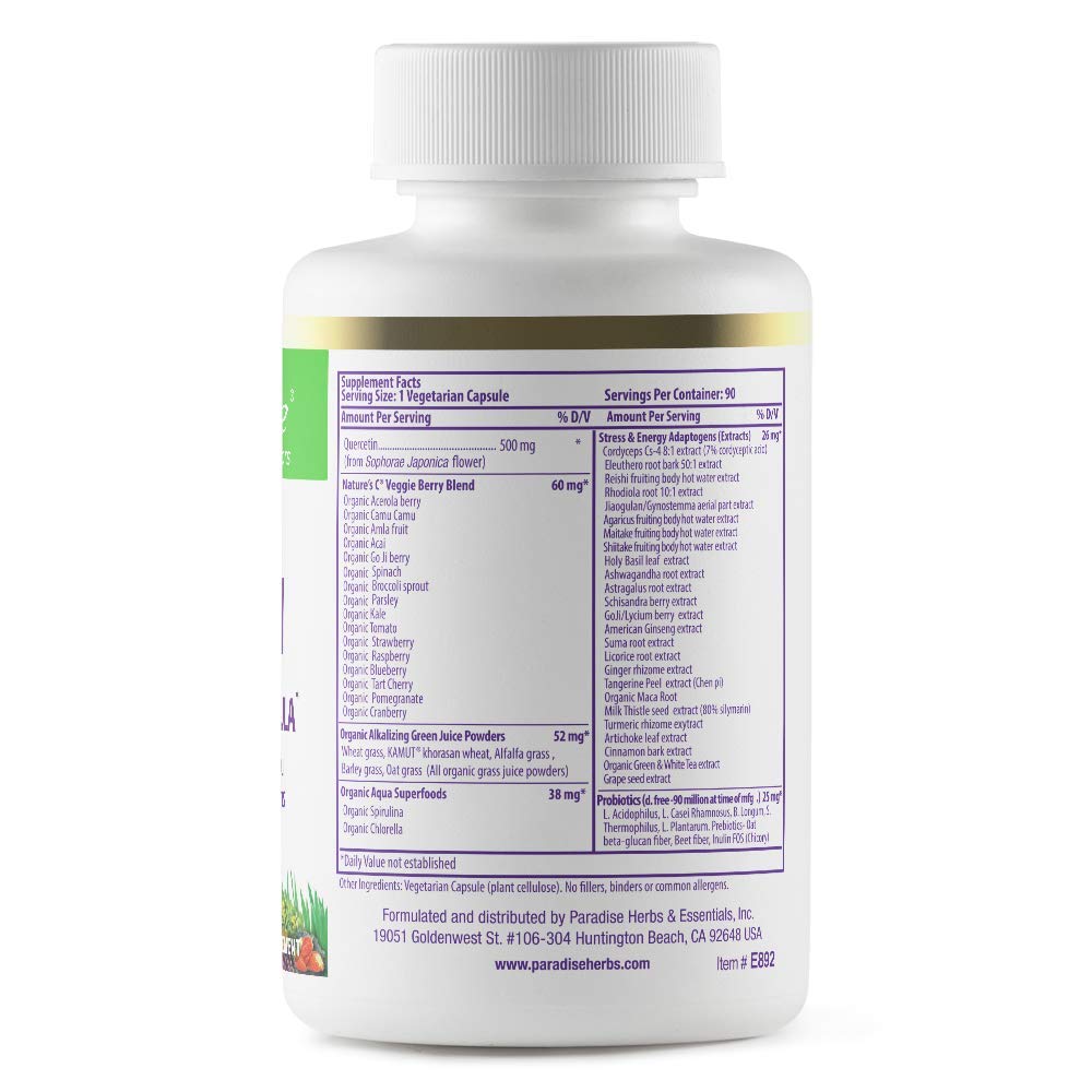 Emballage des capsules Quercétine Vegan Paradise Herbs