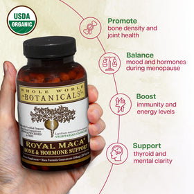 Emballage des capsules Royal Maca Whole World Botanicals