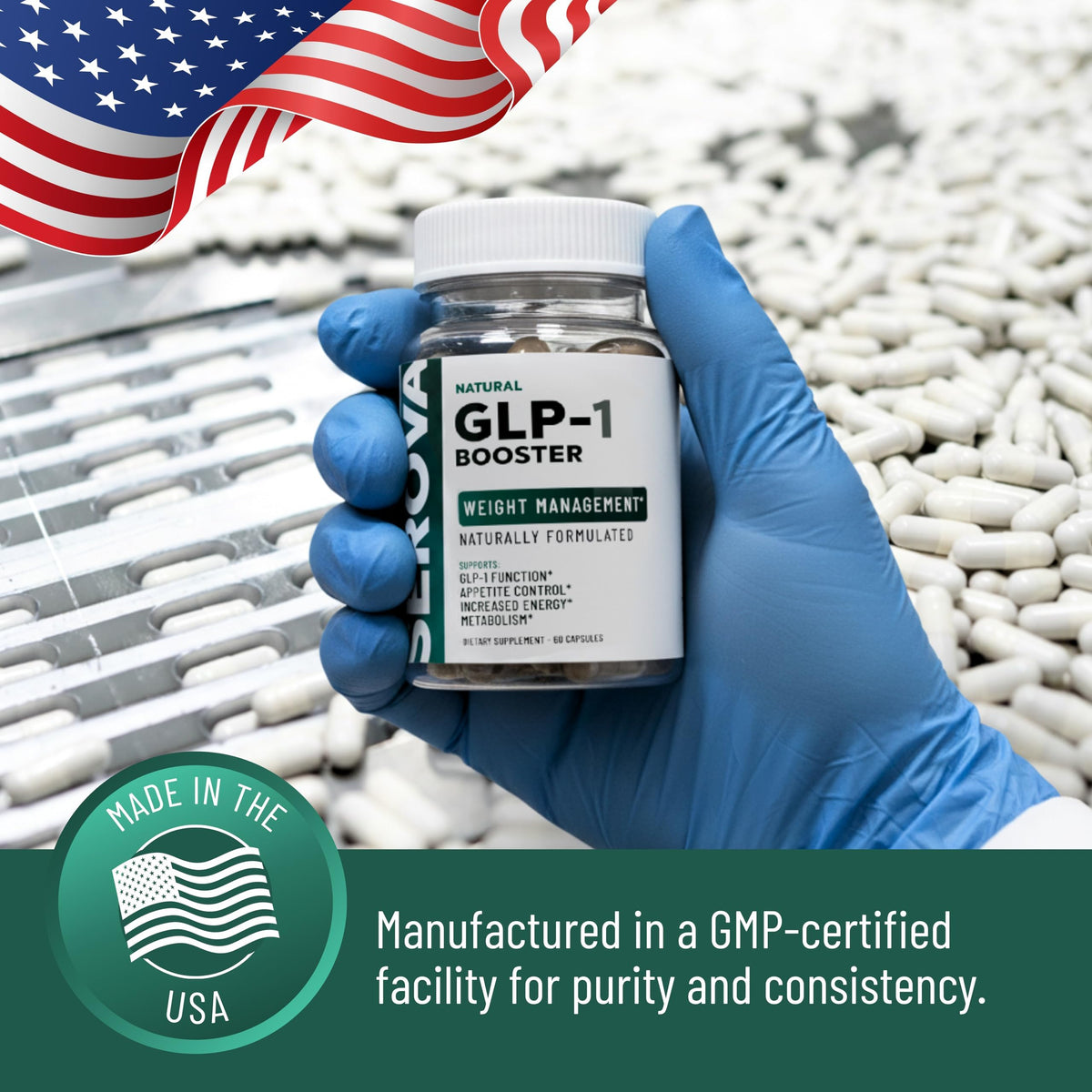 Emballage des capsules SEROVA GLP-1 sur une table