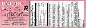 Emballage des Capsules Végétales Dee Cee Laboratories B12 Sublingual