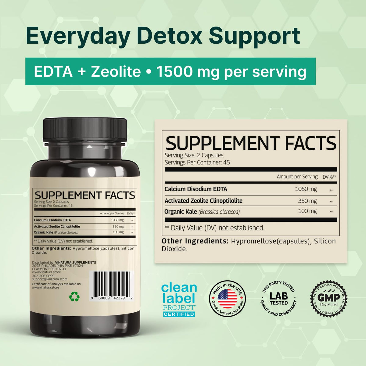 Emballage des capsules VINATURA EDTA 1500mg
