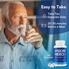 Emballage des capsules Vision Hero sur une surface en bois