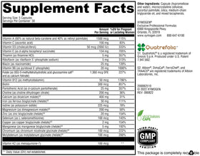 Emballage des capsules XYMOGEN Prenatal Essentials