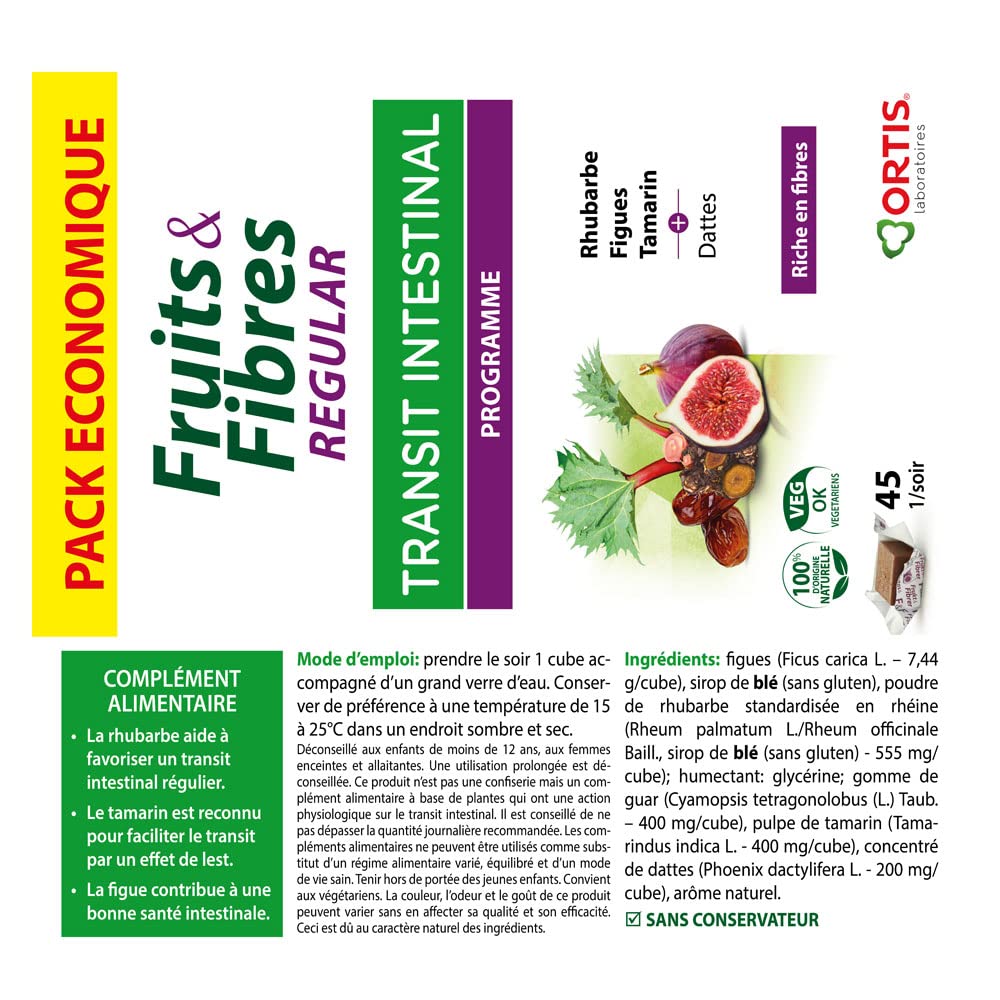 Emballage des carrés à mâcher Ortis Fruits & Fibres