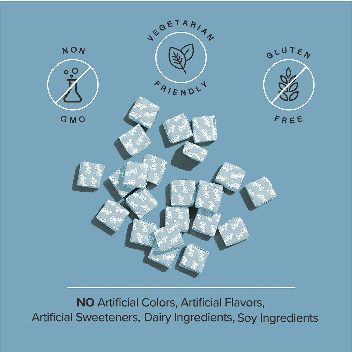 Emballage des chews Chewsy, informations nutritionnelles