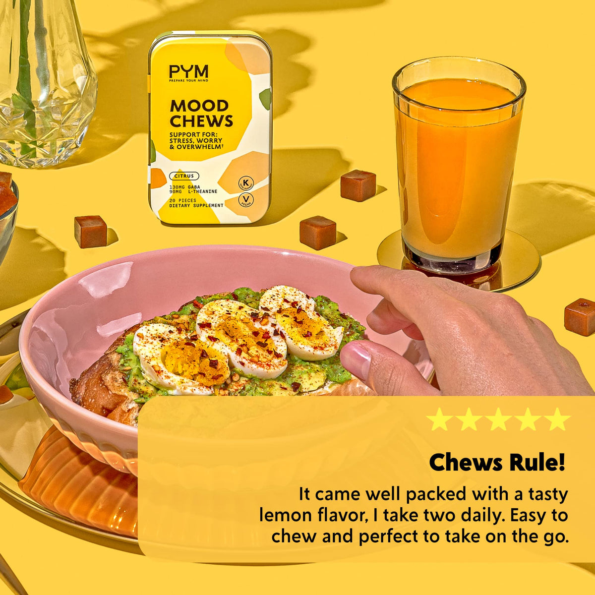 Emballage des Chews d'Humeur Agrumes PYM Health ouvert
