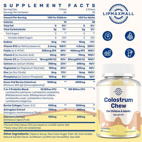Emballage des chews de colostrum lipmaxmall