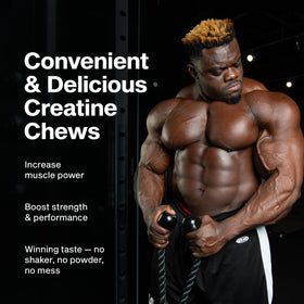 Emballage des Chews de Créatine MuscleTech, côté