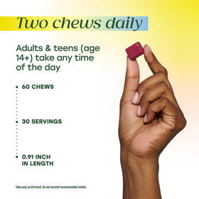 Emballage des Chews MegaFood avec informations nutritionnelles