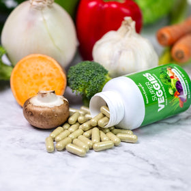 Emballage des compléments alimentaires Fruits et Légumes Nature's Evergreen avec logo