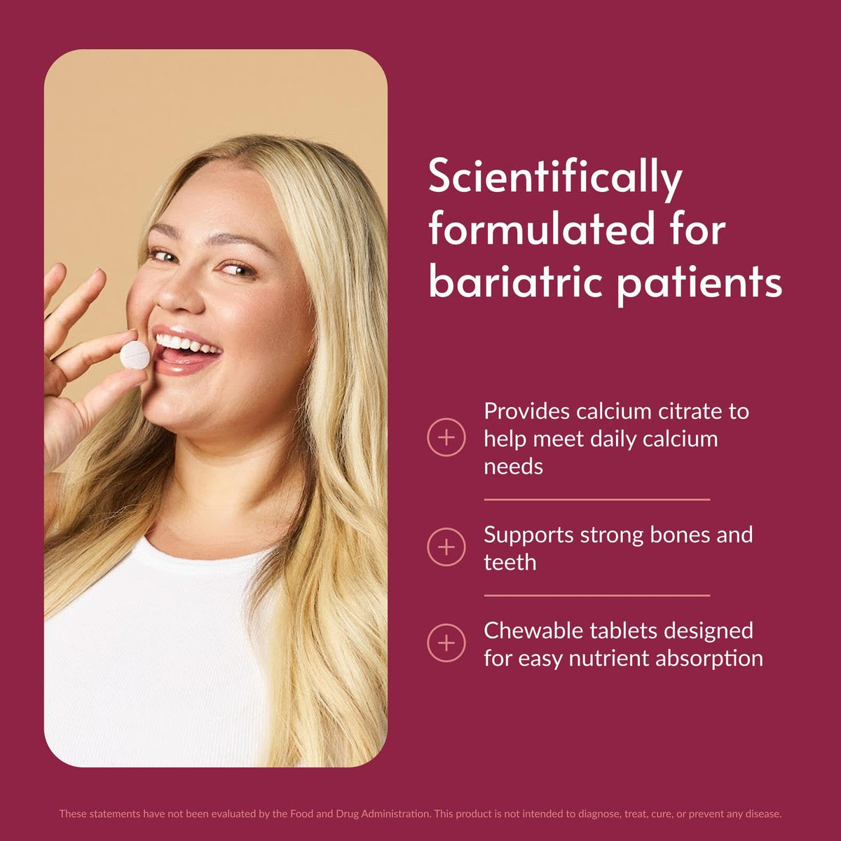 Emballage des comprimés à mâcher Bariatric Advantage Calcium Citrate