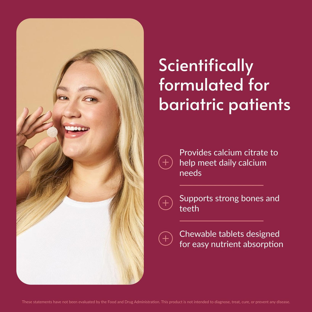 Emballage des comprimés à mâcher Bariatric Advantage Calcium Citrate