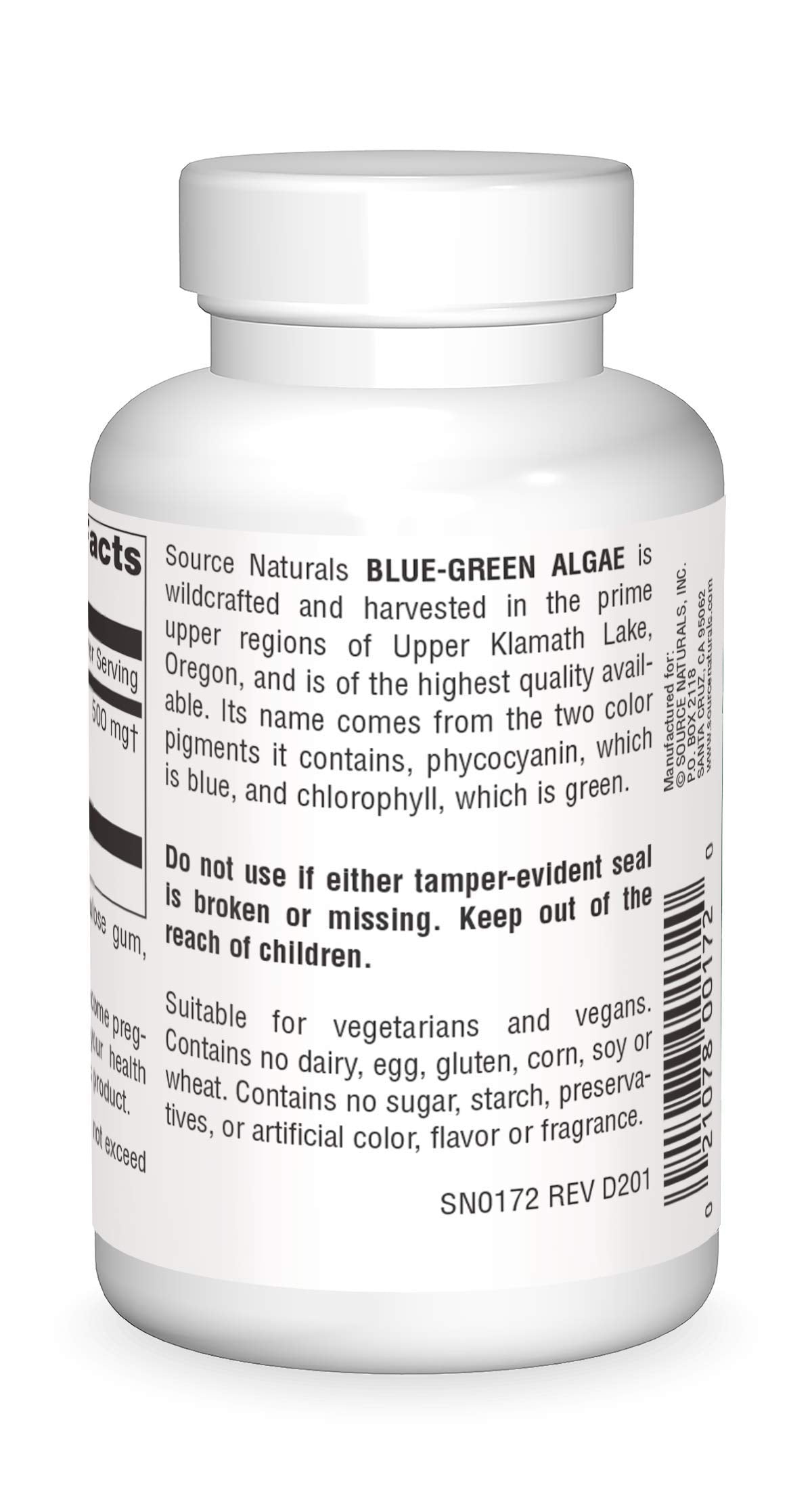 Emballage des comprimés d'algue bleu-vert Source Naturals