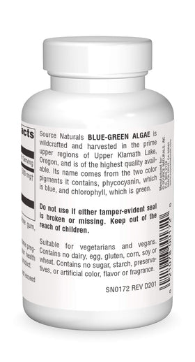Emballage des comprimés d'algue bleu-vert Source Naturals