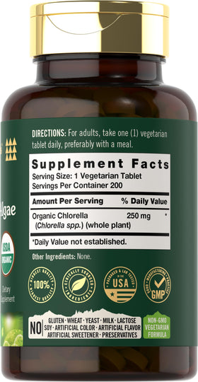 Emballage des comprimés de Chlorella Carlyle 250 mg