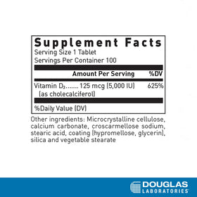 Emballage des comprimés de vitamine D Douglas Laboratories