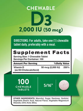 Emballage des comprimés de Vitamine D3 Nature's Truth