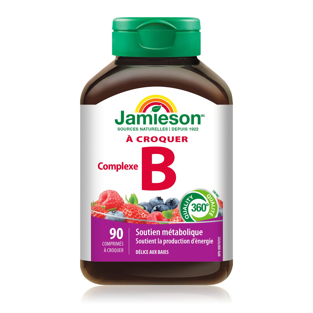Emballage des comprimés Jamieson Complexe B 90 tablettes