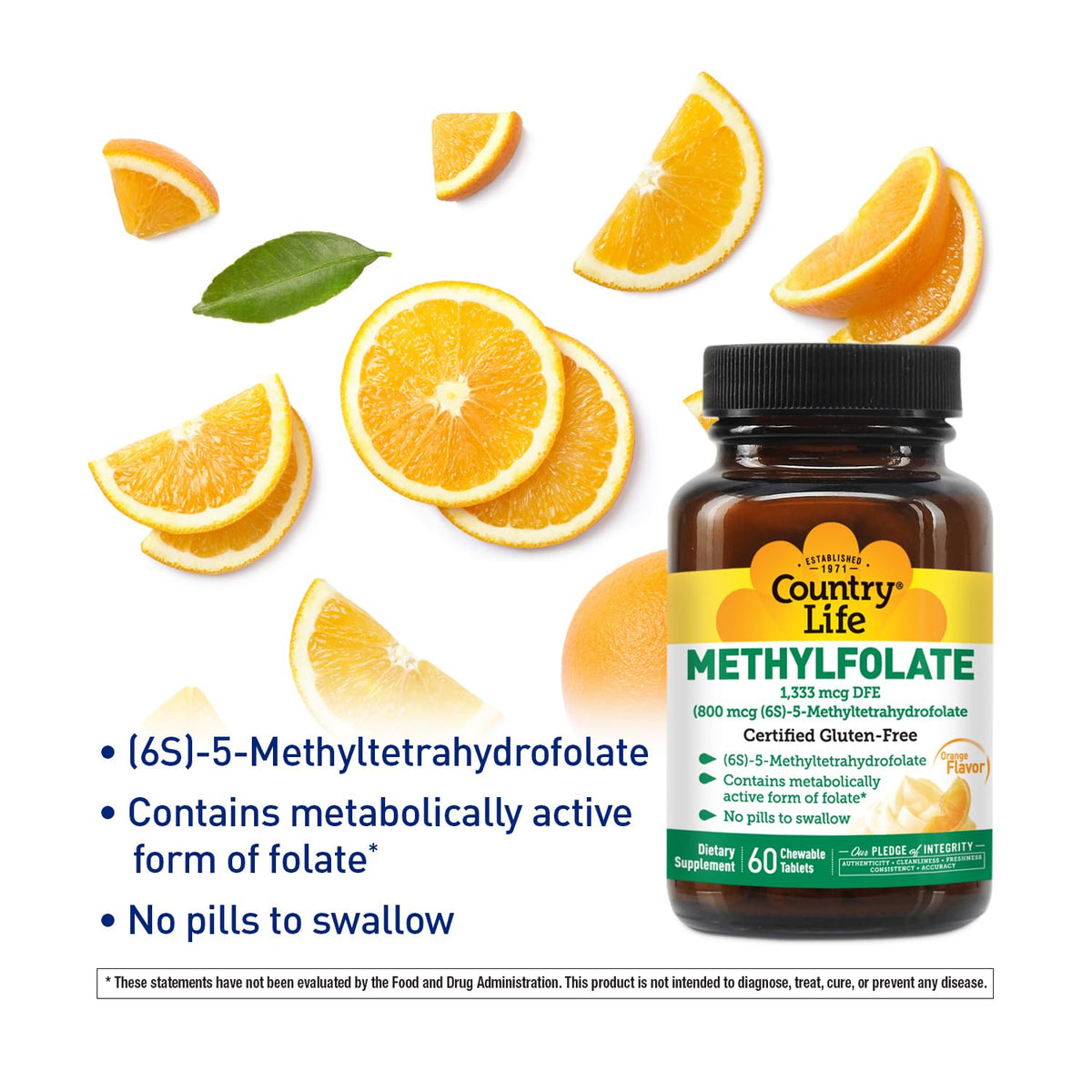 Emballage des comprimés Methylfolate de Country Life
