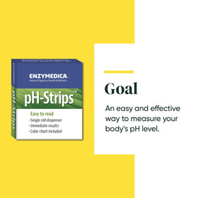 Emballage des Enzymedica pH-Strips montrant les informations produit