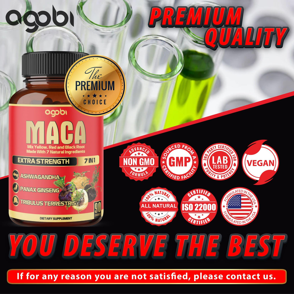 Emballage des gélules Agobi avec labels de certification