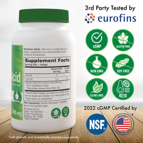 Emballage des gélules d'acide caprylique Health Thru Nutrition