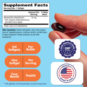Emballage des gélules d'Astaxanthine 12mg Health Thru Nutrition