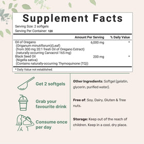 Emballage des gélules d'huile d'origan HealthyFinds