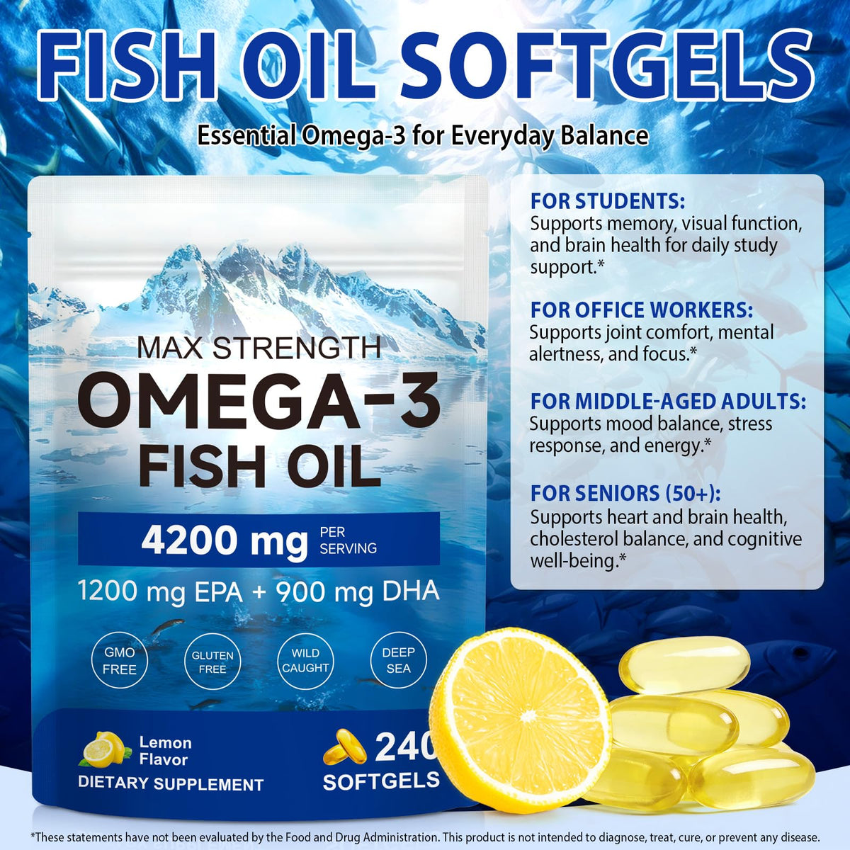 Emballage des gélules d'Omega 3 JYVGNLXS