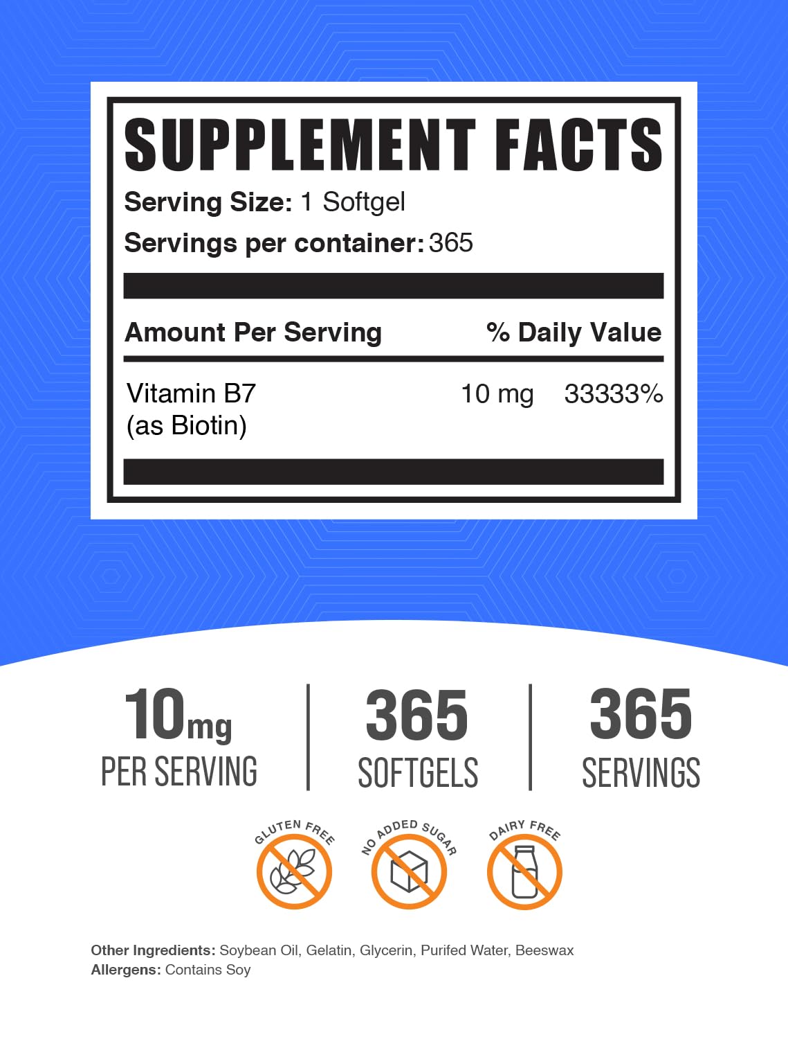 Emballage des gélules de Biotine 10000mcg BulkSupplements