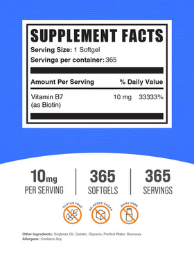 Emballage des gélules de Biotine 10000mcg BulkSupplements
