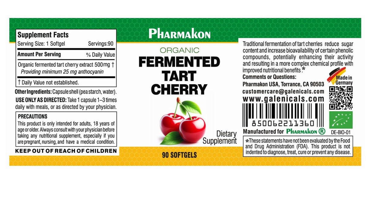 Emballage des gélules de cerise acide fermentée PHARMAKON