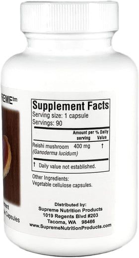 Emballage des gélules de champignon Reishi Nutrition