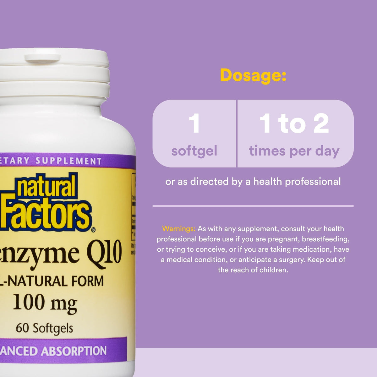 Emballage des gélules de CoQ10 de Natural Factors
