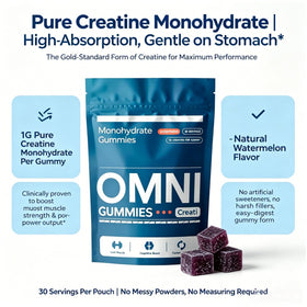 Emballage des gélules de créatine omni gummies 90 pièces