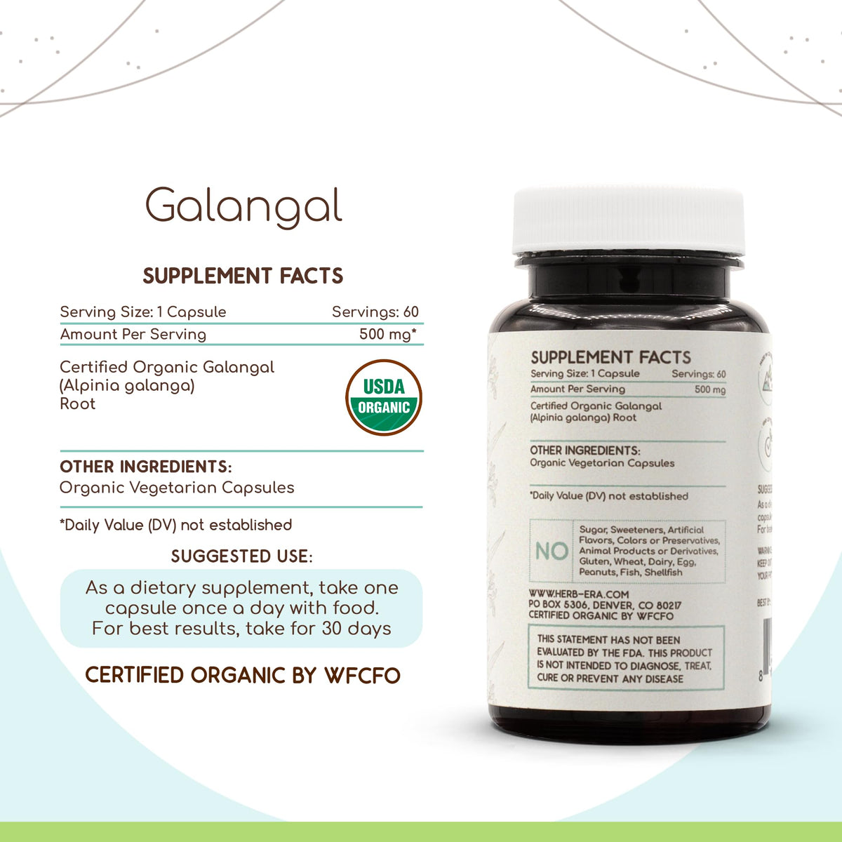 Emballage des gélules de galanga bio HerbEra