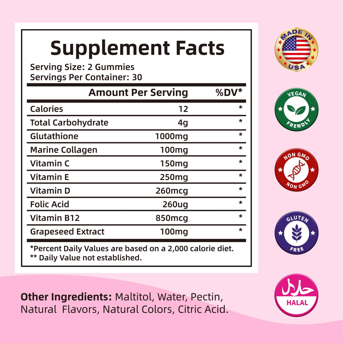Emballage des gélules de glutathion HEALOADING