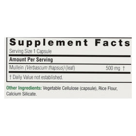 Emballage des gélules de molène Nature's Answer avec informations nutritionnelles