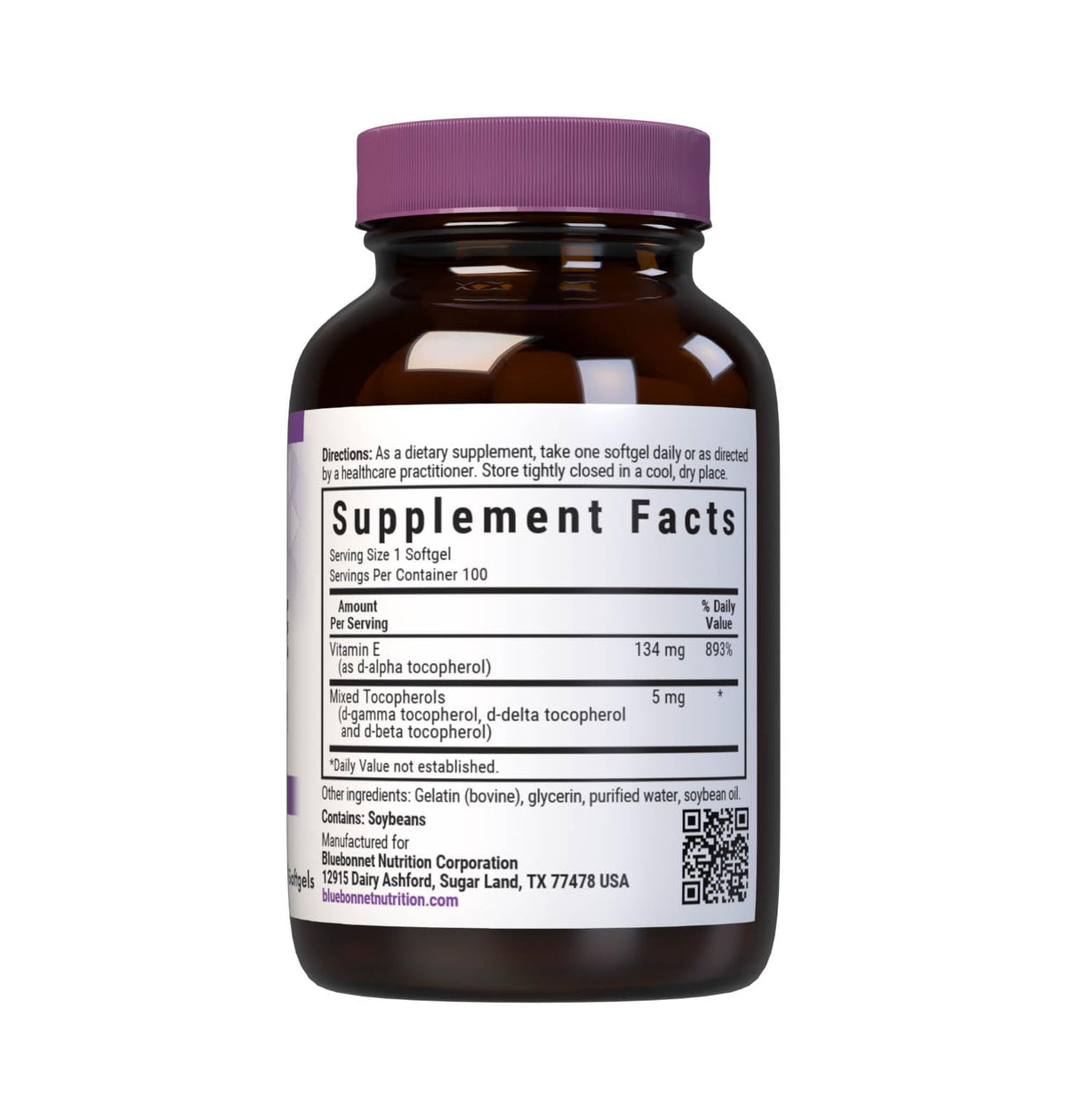 Emballage des gélules molles de Vitamine E 200 UI de BlueBonnet