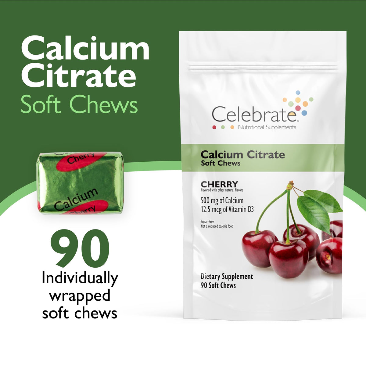Emballage des gommes au calcium citrate 500mg cerise