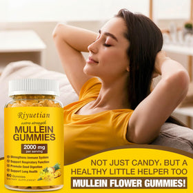 Emballage des gommes de Mullein Riyuetian sur un fond blanc