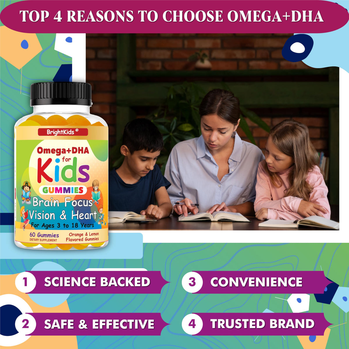 Emballage des gommes DHA BrightKids