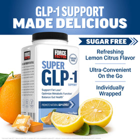 Emballage des gommes Force Factor Super GLP-1 avec mention de qualité